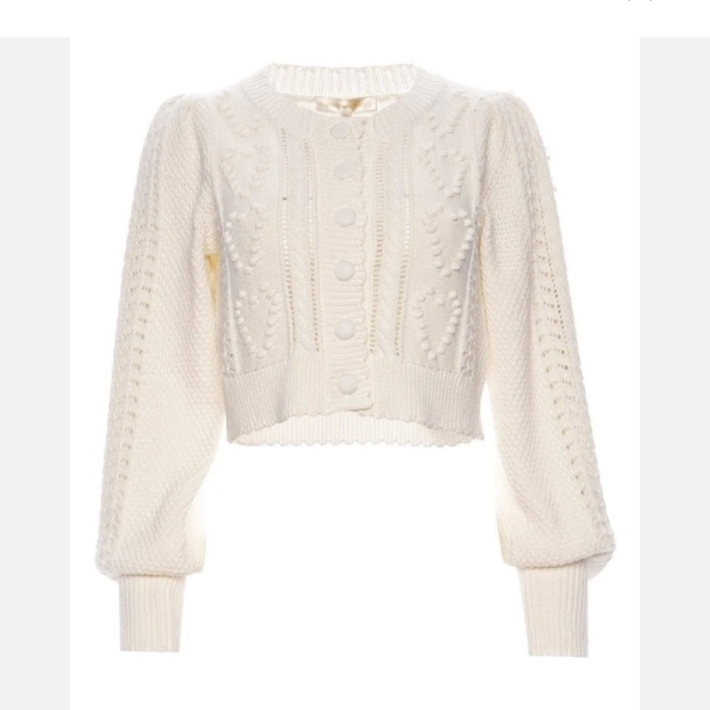 LoveShackFancy Romeo cropped cardigan sweater.